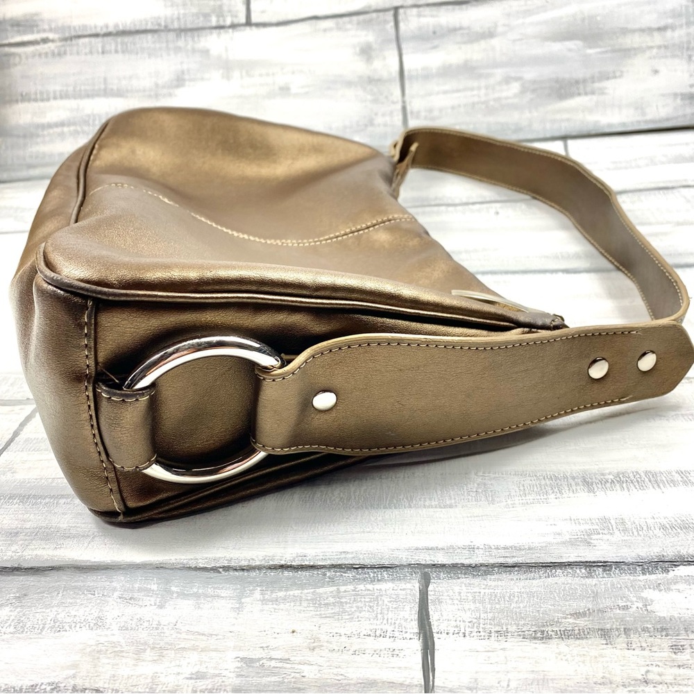 Studio Works Bronze Metallic Copper Hobo Handbag Leather Shoulder Bag Purse - Picture 6 of 15